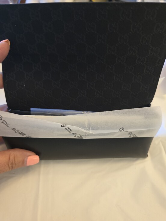 Gucci Black Square Sunglasses with Gold Interlocking G Accent. NEW main image 9